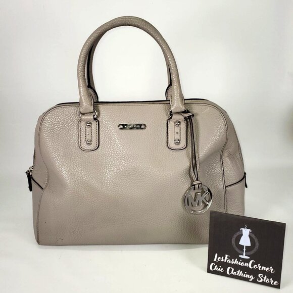 Michael Kors Women's Grey Leather Dome Satchel 1522 - Picture 1 of 15